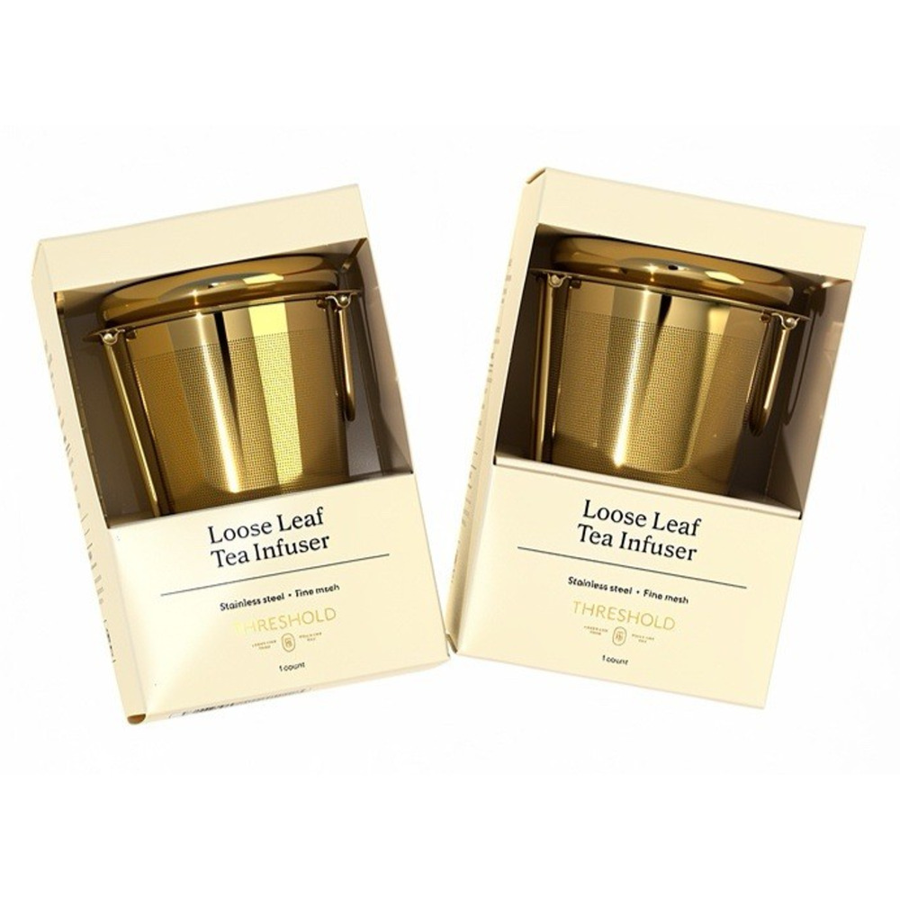 Set of 2 Threshold Loose Leaf Tea Infusers – Gold Stainless Steel Mesh